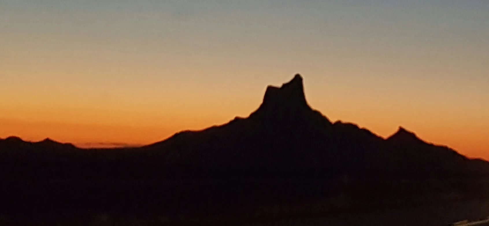 Sunset behind mountains in Tucson, Arizona